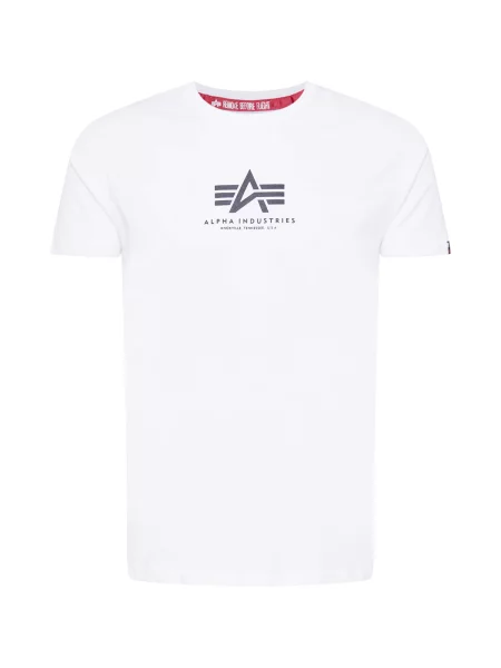 ALPHA INDUSTRIES Tricou / gri închis alb