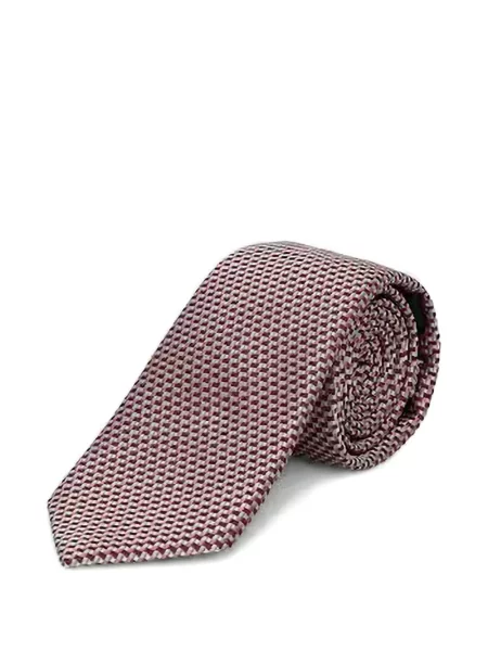 Cravată Joop! cu imprimeu geometric roșu