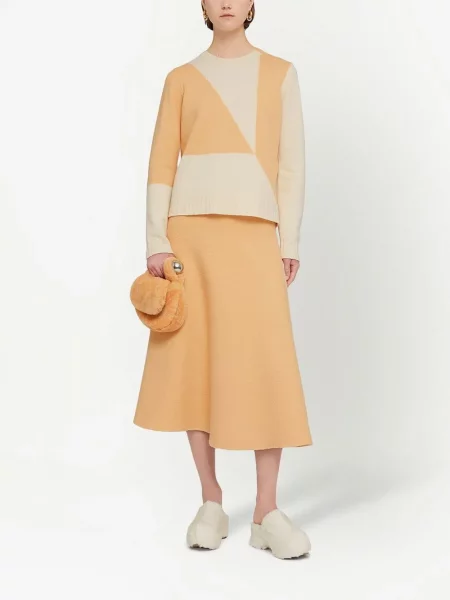 Raštuotas megztinis Jil Sander oranžinė