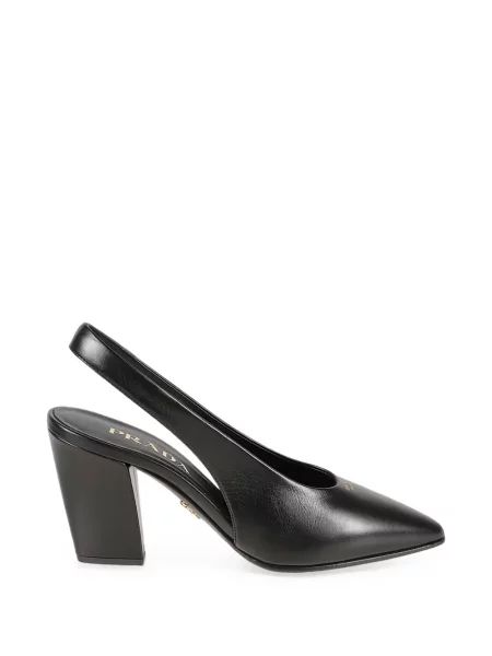 Pantofi cu toc Prada din piele slingback negru
