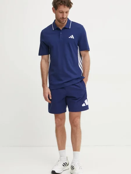 Koszulka polo adidas Essentials Piqué 3 Stripes krótki rękaw intensywny L niebieski