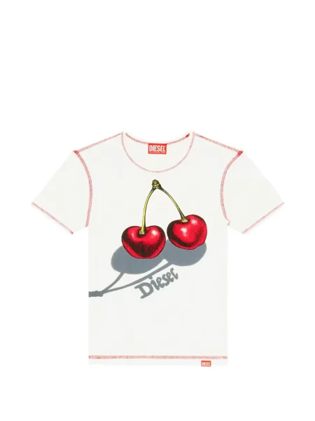 Tricou Diesel cu imagine alb