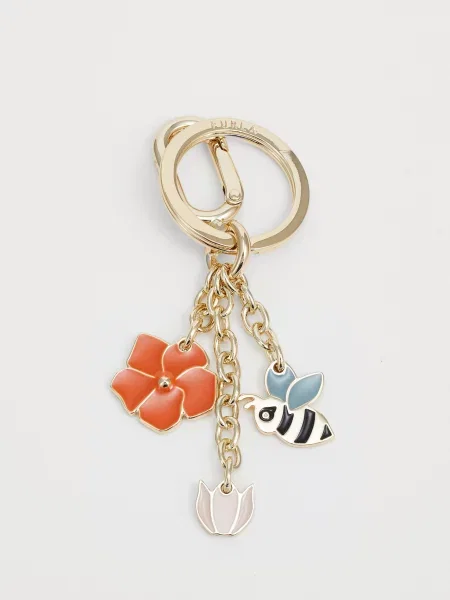 FURLA Obesek za ključe BEE&FLOWERS golobje / zlata / mandarina / puder modra