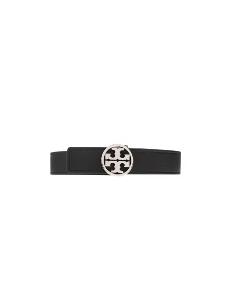 Pasek Tory Burch skórzany dwustronny czarny