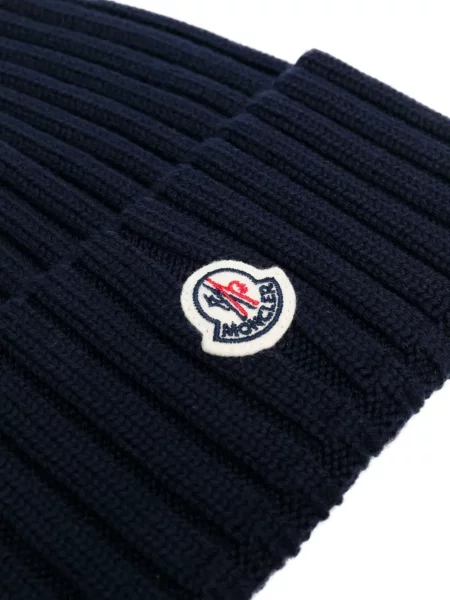 Kepurė Moncler su autografu mėlyna