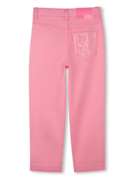 Jeansy straight leg dziecięce Billieblush różowe