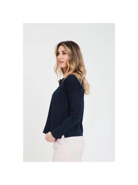 Sweter Gran Sasso biznesowy niebieski