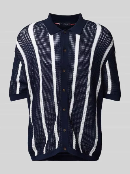Tommy Hilfiger koszula granatowy relaxed z kołnierzykiem klasycznym czarna