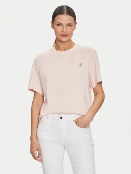 Majica Guess Jeans s kratkimi rokavi roza