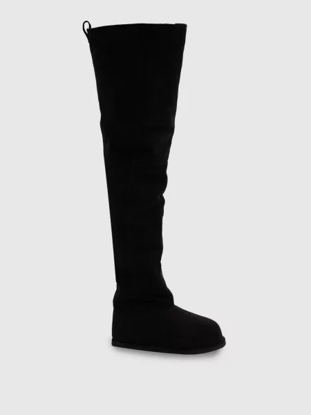 Замшеві ботфорти Heidi на хутрі Amina Muaddi чорні