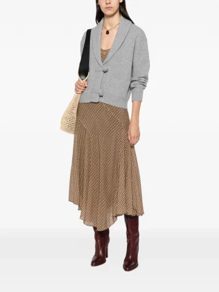 Gulerat cardigan Forte_forte tricotate gri
