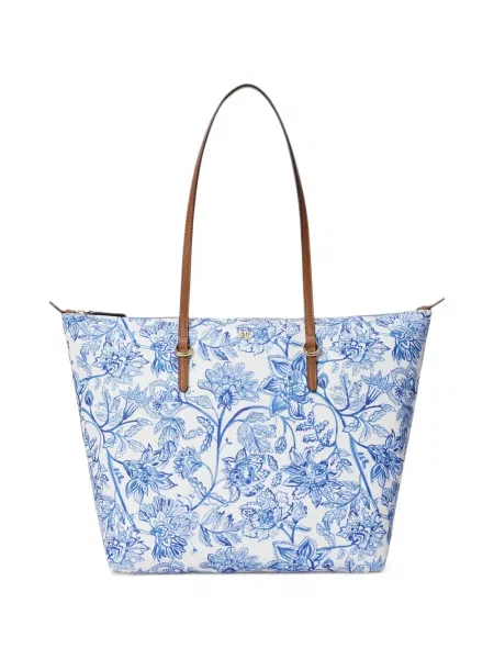 Φλοράλ τσάντα shopper Lauren Ralph Lauren με σχέδιο λευκό
