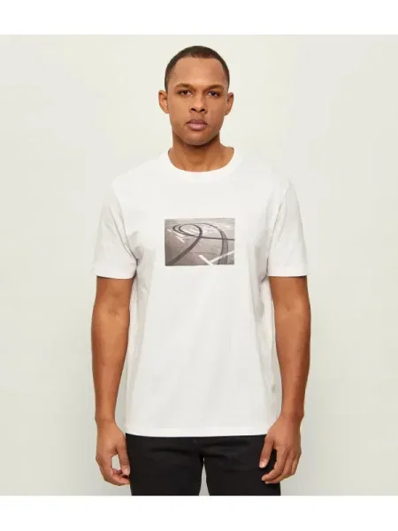 HUGO Tricou Dostino alb