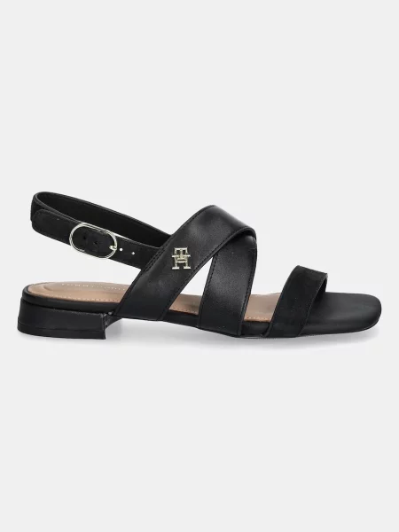 Pantofi Tommy Hilfiger din piele de căprioară fără toc negru