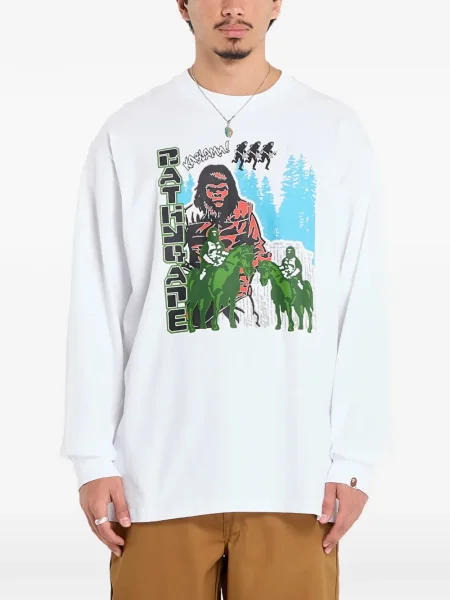 Tricou A Bathing Ape® cu imagine lung alb