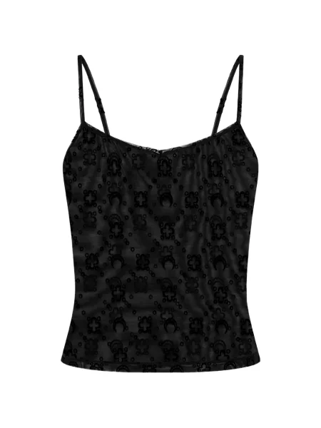 Мрежест презрамки топ Marine Serre черно