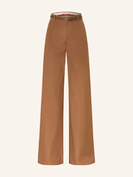 Max Mara Studio Spodnie Kobieta L Farea Trousers brązowy