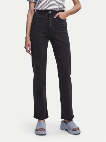 Pieces Blugi Kelly Straight Fit negru