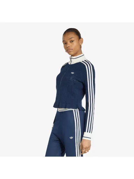 Jachetă adidas Sports Track Top Night Indigo/ Off White XL alb