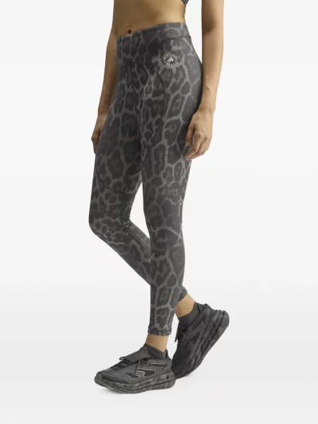 Leggings Adidas cu imagine cu model leopard gri