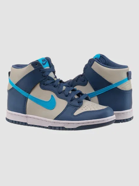 Кожаные кроссовки Nike Dunk серые