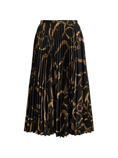 Fustă midi Lauren Ralph Lauren cu imagine negru