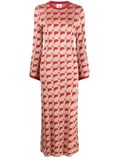 Jacquard odgovarati haljina Paula ružičasta