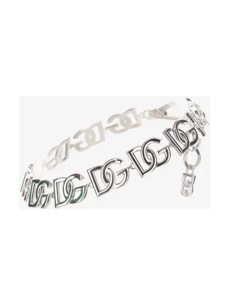 Naszyjnik Dolce And Gabbana z logo szary