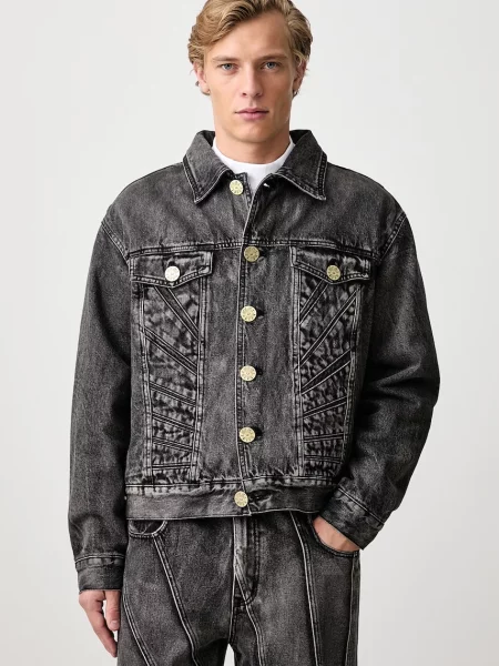 House of Errors All Seeing jachetă scurtă din denim pentru bărbați