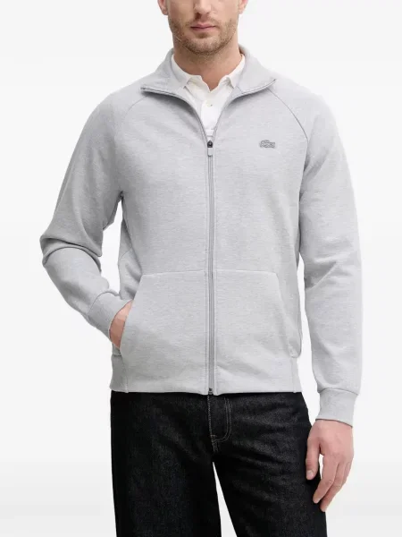 Pulover Lacoste cu autograf gri