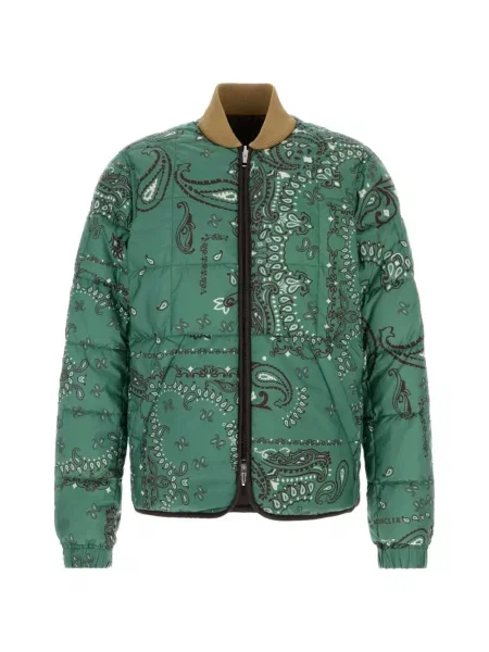 Reversibil geacă Moncler cu imagine cu model paisley verde