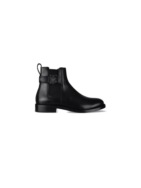 Botki Burberry skórzane czarne