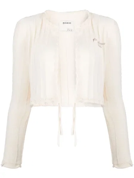 Haftowany kardigan Musium Div. prążkowany