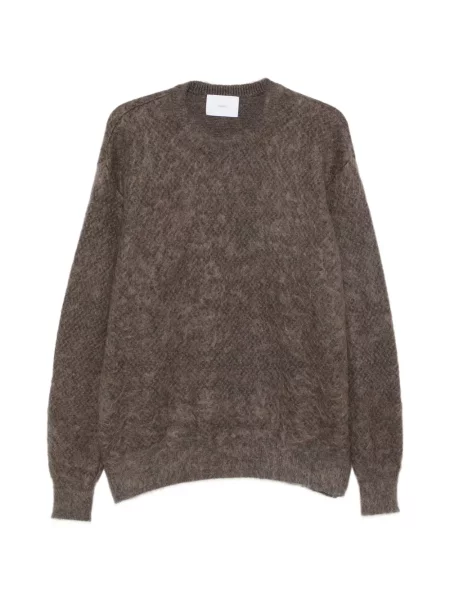 Sweter Ssstein z okrągłym dekoltem brązowy