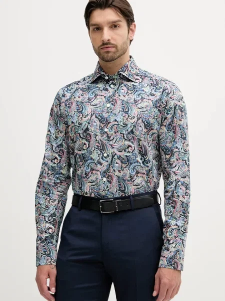 Eton cămașă din bleumarin cu guler clasic slim