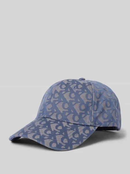 Czapka z daszkiem z fakturowanym wzorem z logo Ck Calvin Klein niebieska