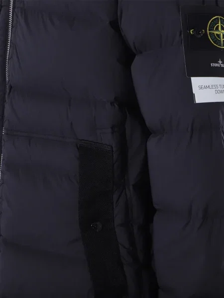 Kaput Stone Island s kapuljačom kamenje crna