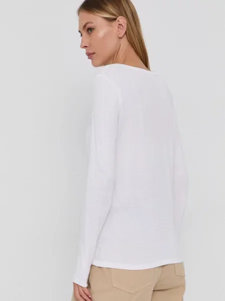 Tričko s dlouhým rukávem United Colors of Benetton bílá