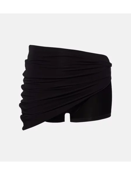 Pantaloni scurți Gucci din jerseu drapate negru