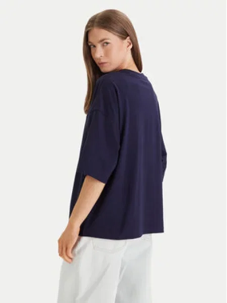 T-shirt Calvin Klein Jeans Ss Woven Label Overs Tee Purple S ljubičasta
