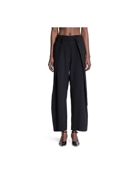 Szerokie spodnie Rokh plisowane czarne