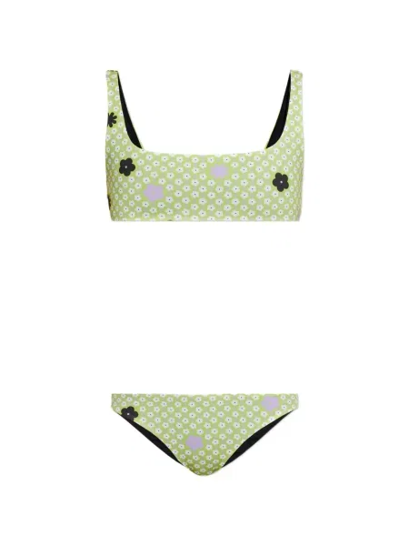 Bikini Mm6 Maison Margiela cu model floral cu imagine verde