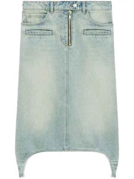 Fustă din denim Courreges până la genunchi albastru