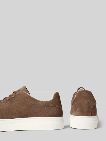 Sneakersy niskie z naturalnej skóry bydlęcej nubukowej model ‘DAVID’ Selected Homme beżowe