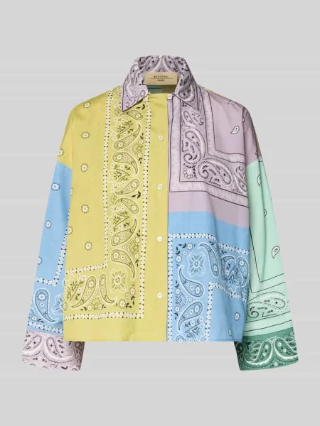 Bluzka z długim rękawem o kroju loose fit z czystej bawełny LAMPONE' Weekend Max Mara fioletowa