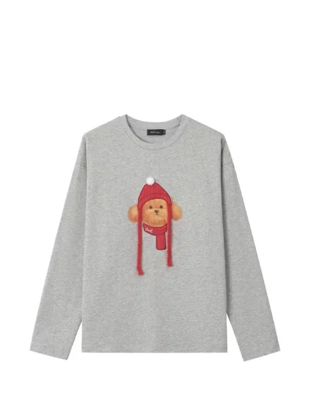 Lung tricou Tout A Coup cu imagine gri