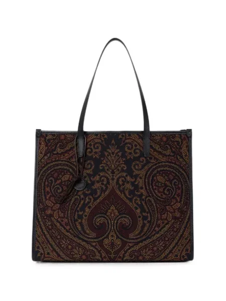 Geantă Etro cu model paisley din jacard albastru