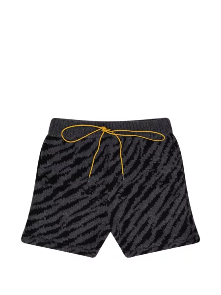 Pletené kraťasy Rhude se zebřím vzorem šedé