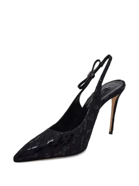 Pantofi cu toc Casadei din dantelă slingback negru