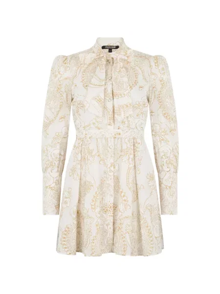 Rochie Roberto Cavalli cu funde de costum alb